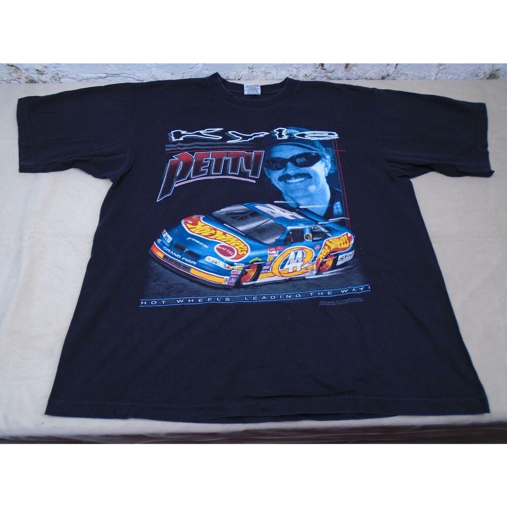 Vintage 90s NASCAR 1998 Kyle Petty #44 Hot Wheels T-shirt Mens XL Pontiac